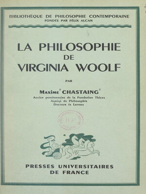 cover image of La philosophie de Virginia Woolf